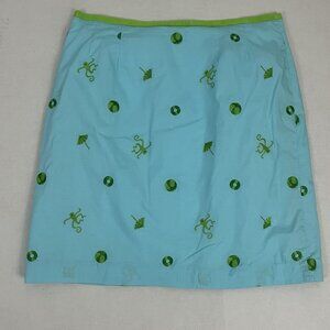 Vintage Lilly Pulitzer Women's 8 Skirt Embroidered Beach Ball Umbrella Monkey